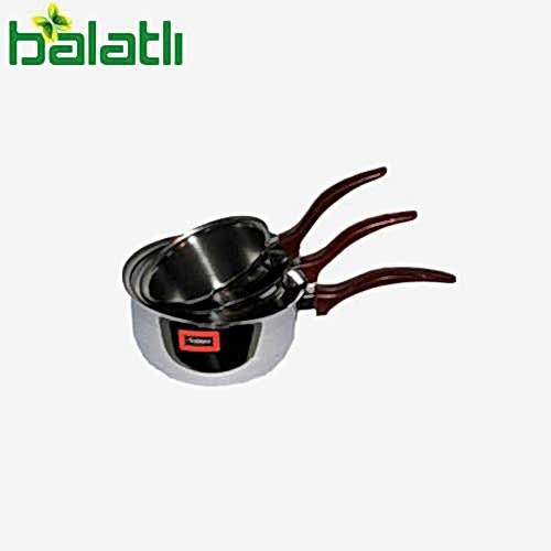 Balatlı 3'lü Paslanmaz Cezve Seti BLT-PASLANMAZ CEZVE - 1