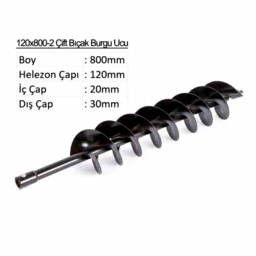 Balatlı Çift Bıçak Toprak Burgu Ucu YP-TB-120x800-2 mm - 1