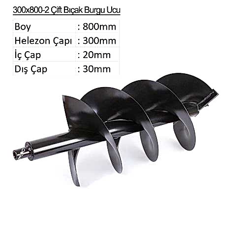 Balatlı Çift Bıçak Toprak Burgu Ucu YP-TB-300x800-2 mm - 1