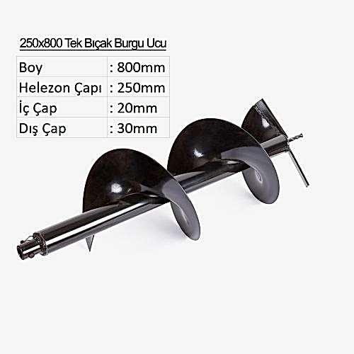 Balatlı Tek Bıçak Toprak Burgu Ucu YP-TB-250x800 mm - 1