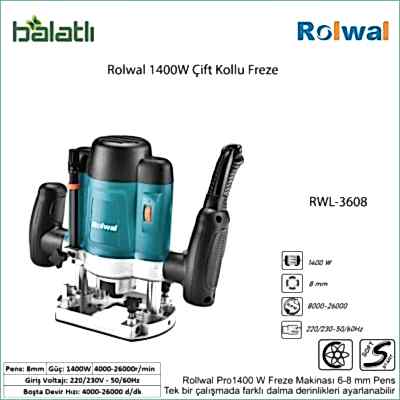 Rolwal 1400W Çift Kollu Freze RWL-3608 - 4