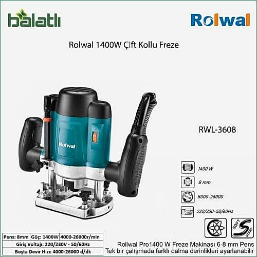 Rolwal 1400W Çift Kollu Freze RWL-3608 - 4